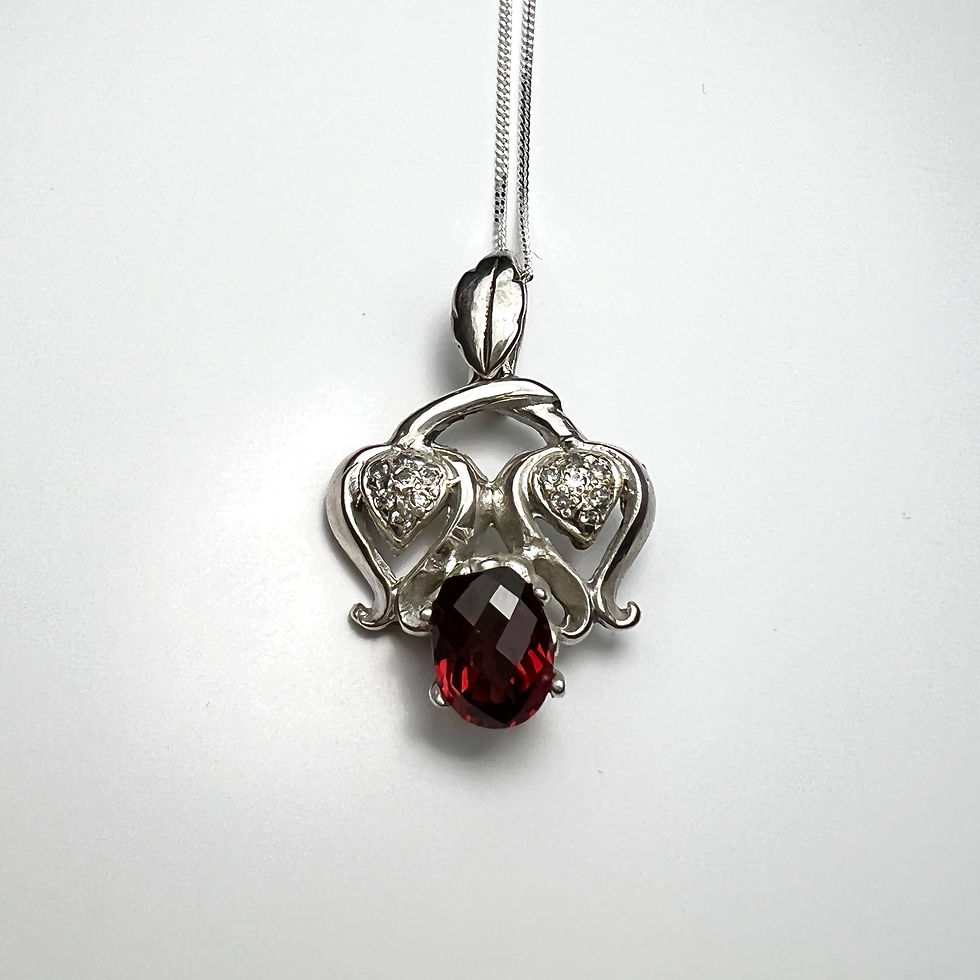 Thumbnail: Certified 2.4ct Natural Almandine Garnet red 925 silver 9ct 14k 18k 585 375 750 yellow white rose gold Platinum heart pendant