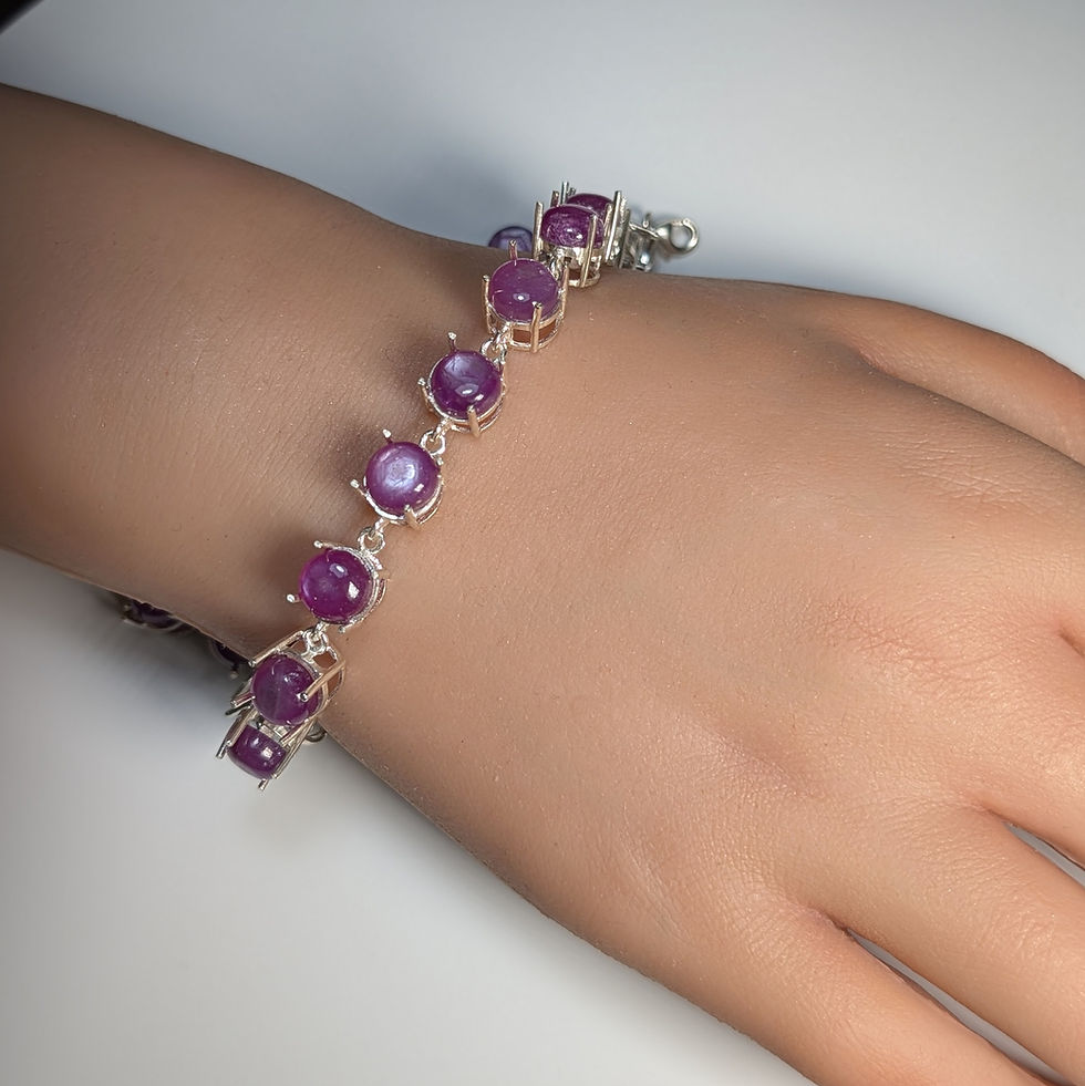 Miniatura: 42.83cts Natural ruby Silver/ Gold adjustable bracelet