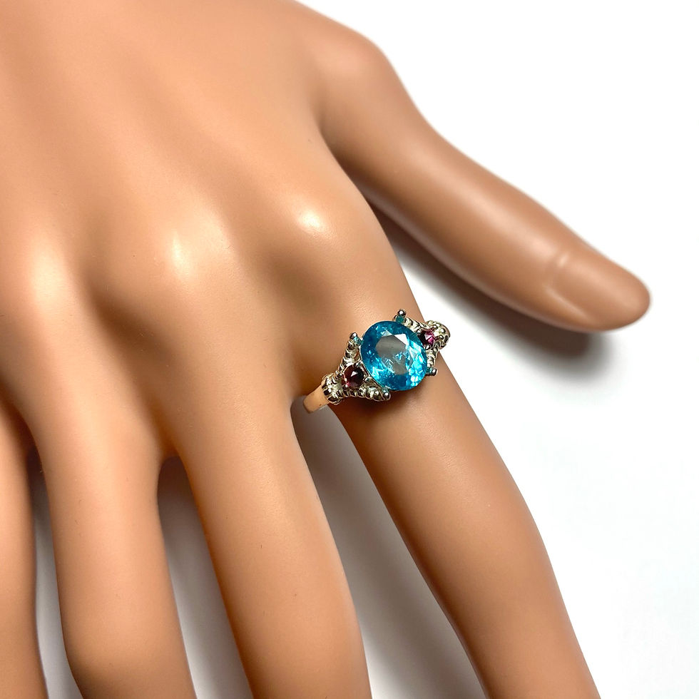 Миниатюра: 1.5cts Natural Paraiba blue Apatite 925 Silver/ Gold/ Platinum ring