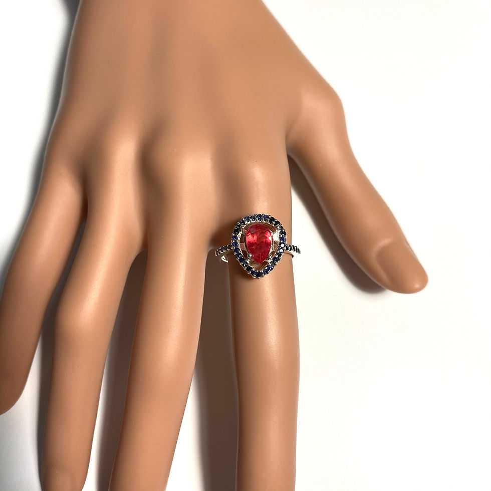 縮圖：1.4ct Natural Red Rhodonite 925 Silver/ Gold/ ring