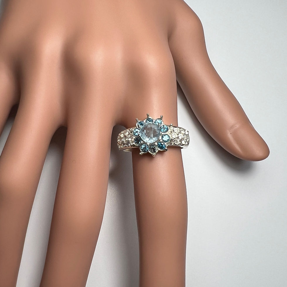 縮圖：0.55cts Natural Grandidierite 925 Silver / Gold/ Platinum ring
