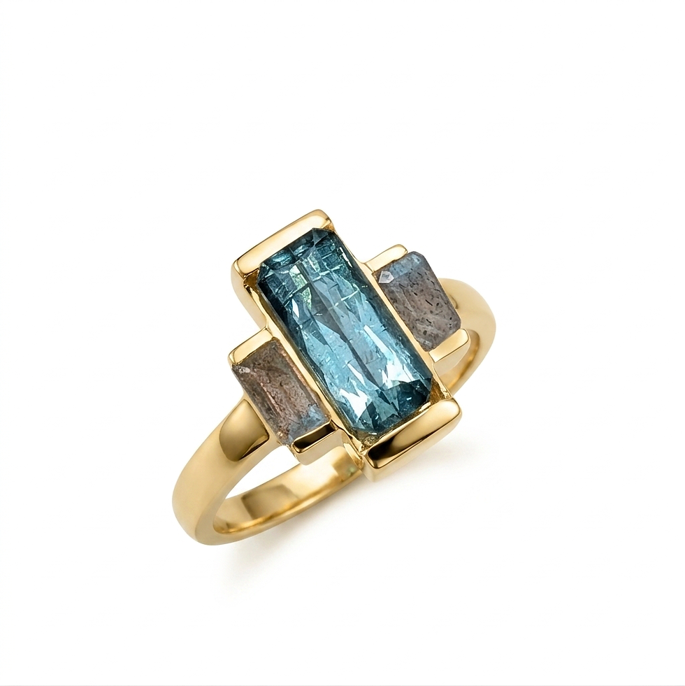 Certified 2.06ct Natural Indicolite tourmaline blue lagoon ring Silver, Gold