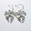 Miniature : Natural Swiss blue heart Topaz Silver /Gold / Platinum drop bow earrings