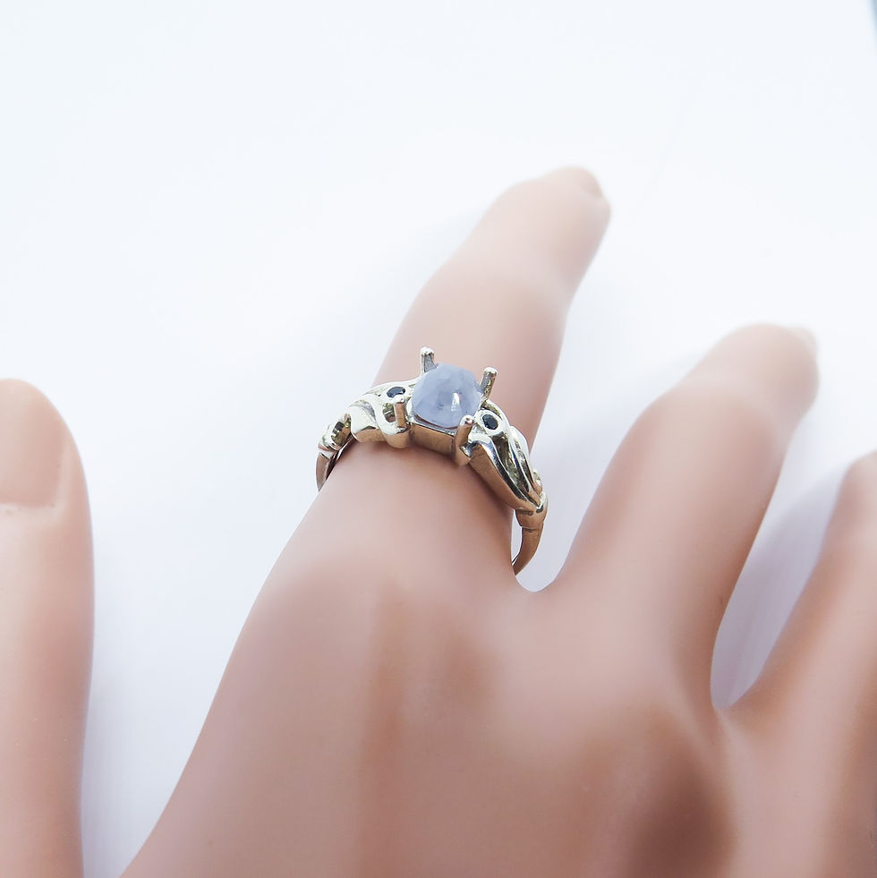 Miniatura: 1ct Natural Sapphire blue violet 925 Silver / Gold/ Platinum ring