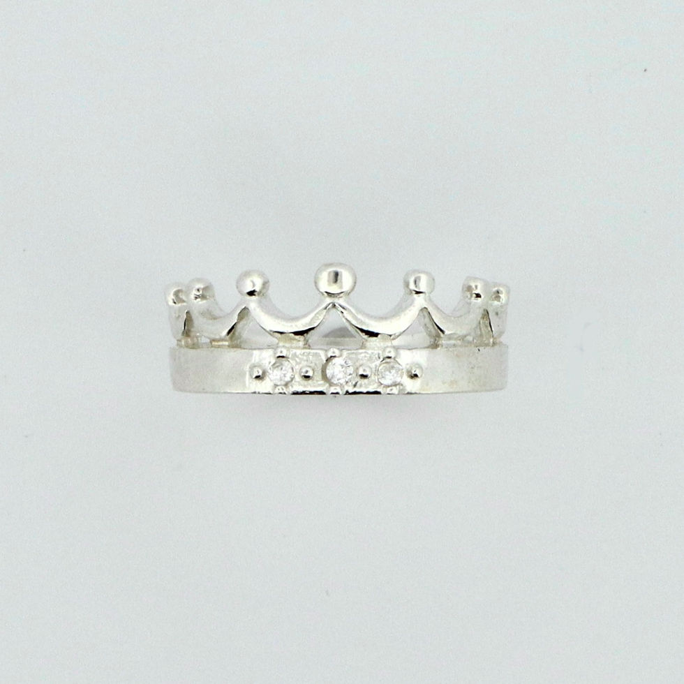 Miniature : Natural diamond 925 Silver / Gold/ Platinum crown wedding unisex ring