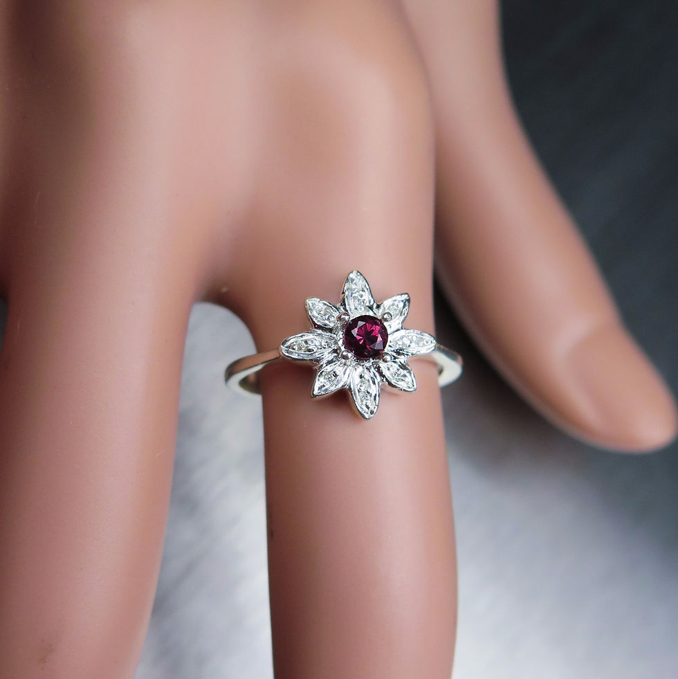 Миниатюра: Natural Red Spinel & diamond 925 Silver / Gold/ Platinum soli