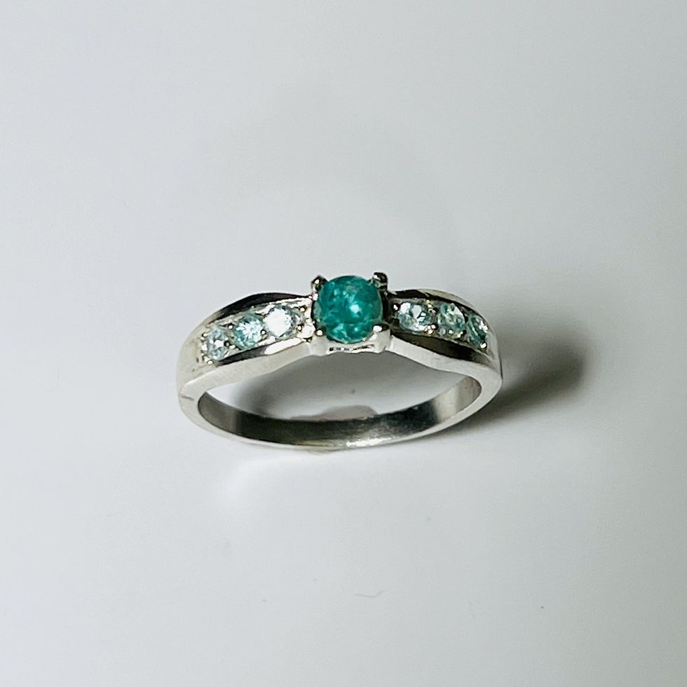 縮圖：0.35cts Natural Grandidierite 925 Silver / Gold/ Platinum ring