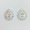 Miniatura: Natural Pink Morganite Silver /Gold / Platinum earrings studs halo cluster