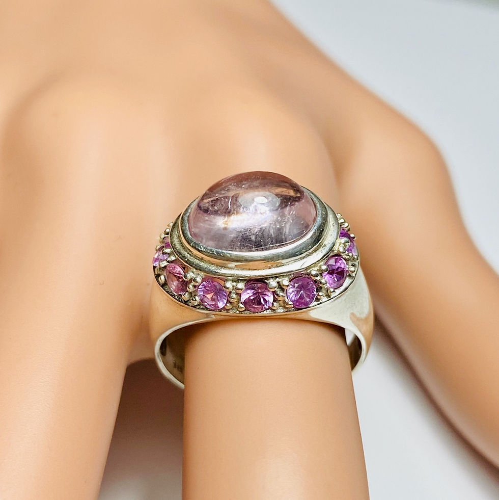 縮圖：3.7ct Natural Pink Morganite Beryl 925 Silver / Gold/ Platinum ring