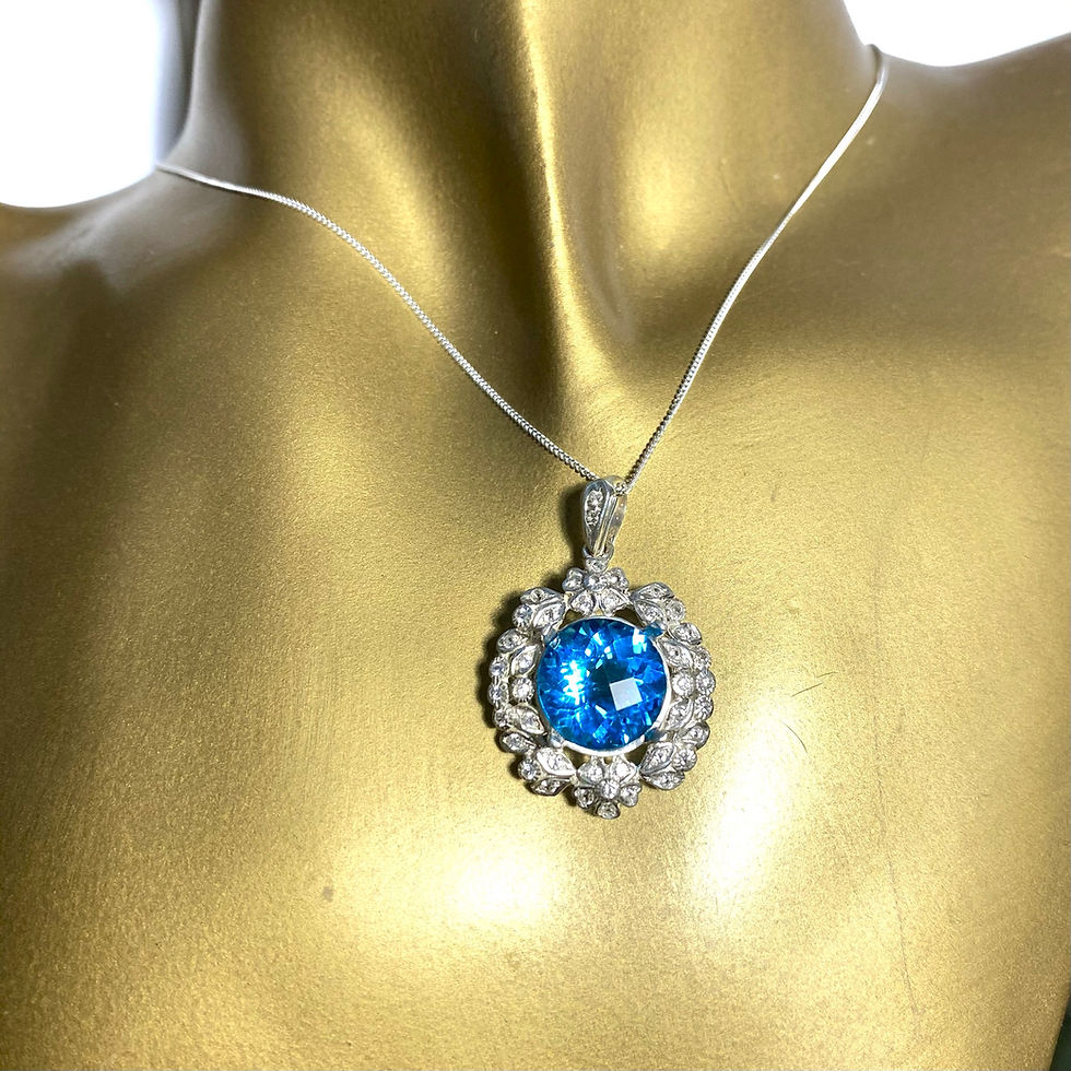 Thumbnail: 6.25ct Natural Swiss Blue Topaz Silver / Gold / Platinum pendant