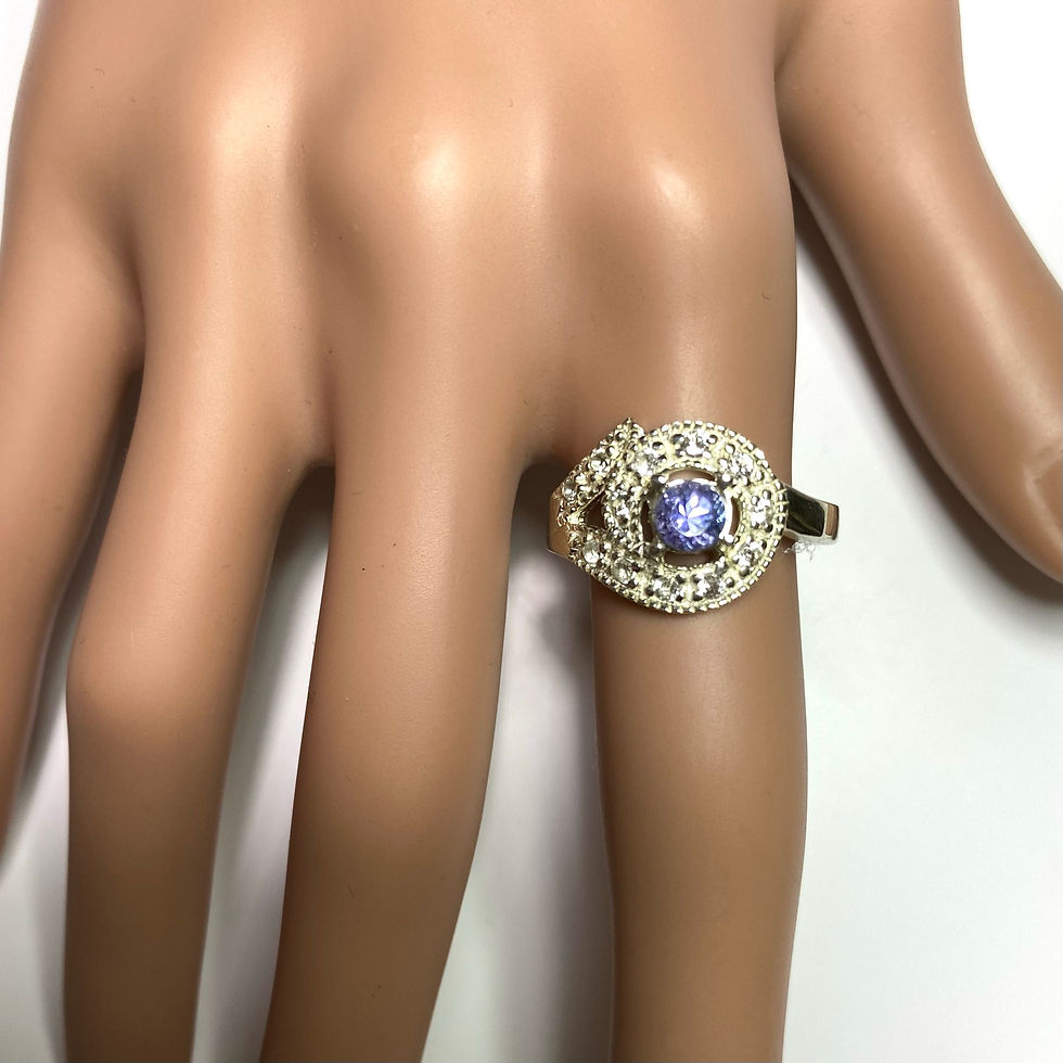 縮圖：0.45cts Natural Tanzanite 925 Silver / Gold/ Platinum ring