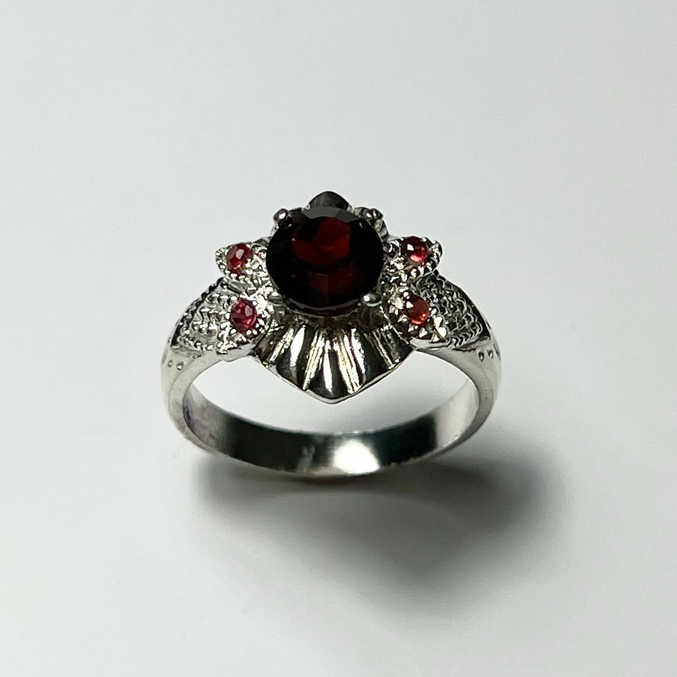 Miniature : 1.9ct Natural Red Almandine Garnet 925 Silver / Gold/ Platinum ring
