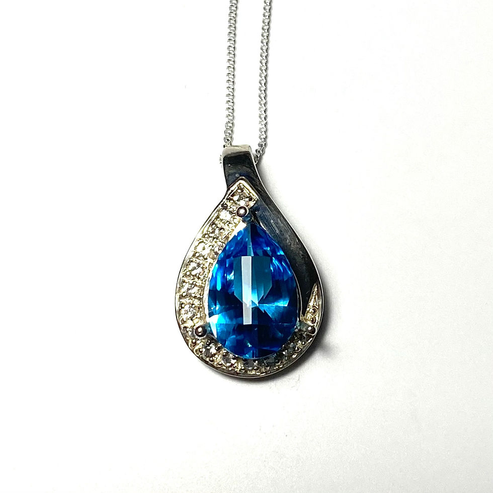 Miniatura: 3.8ct Natural Swiss Blue Topaz Silver / Gold / Platinum pendant