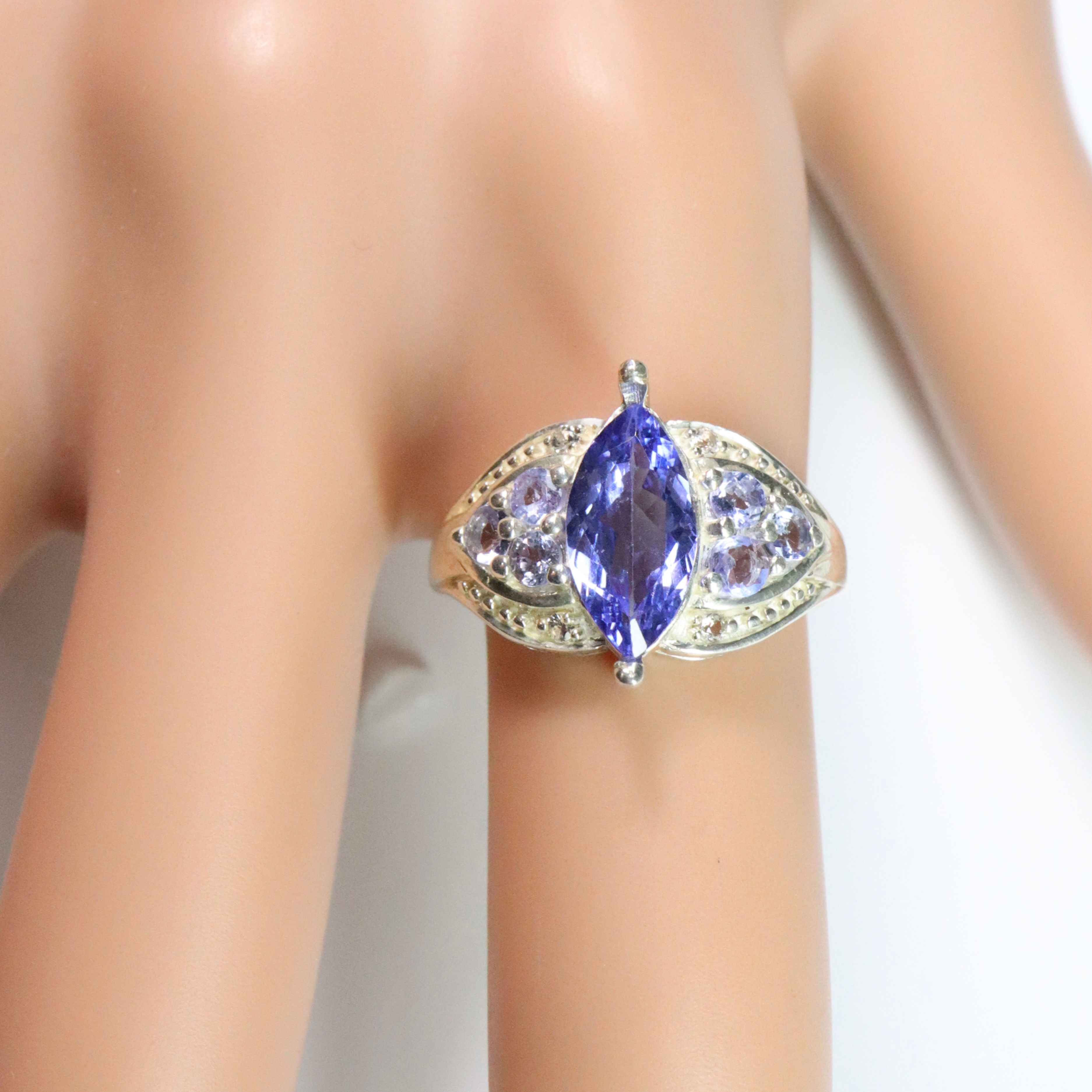 Certified Natural purple blue Tanzanite 925 Silver 9ct 14ct 18ct 14k 18k 22k 375 585 750 950 white yellow Gold ring