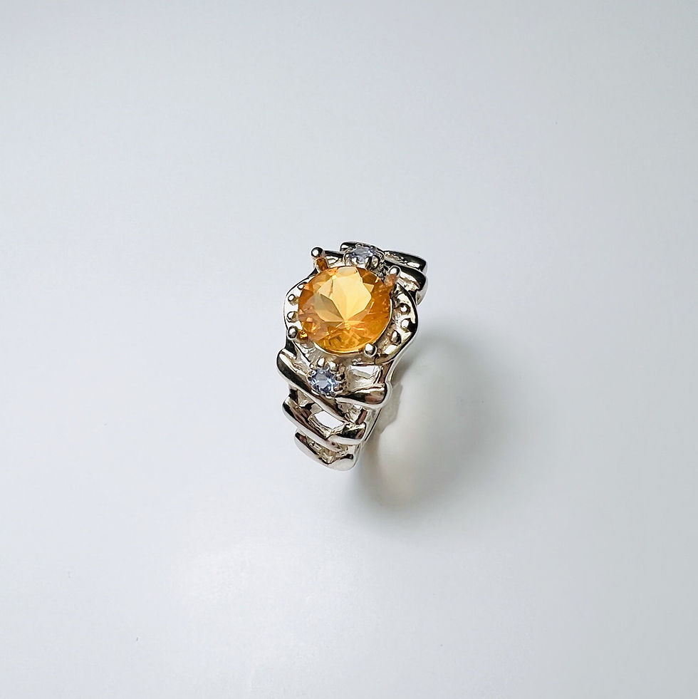 縮圖：Certified 1.15ct Natural Mexican Fire Opal 925 Silver / Gold/ Platinum r