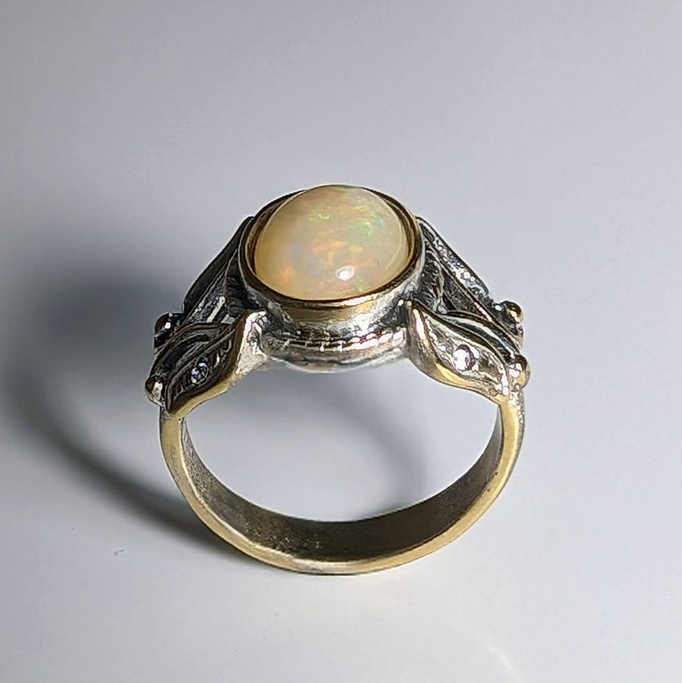 縮圖：Product: 1.63cts Natural Welo Opal Silver / Gold / Platinum ring
