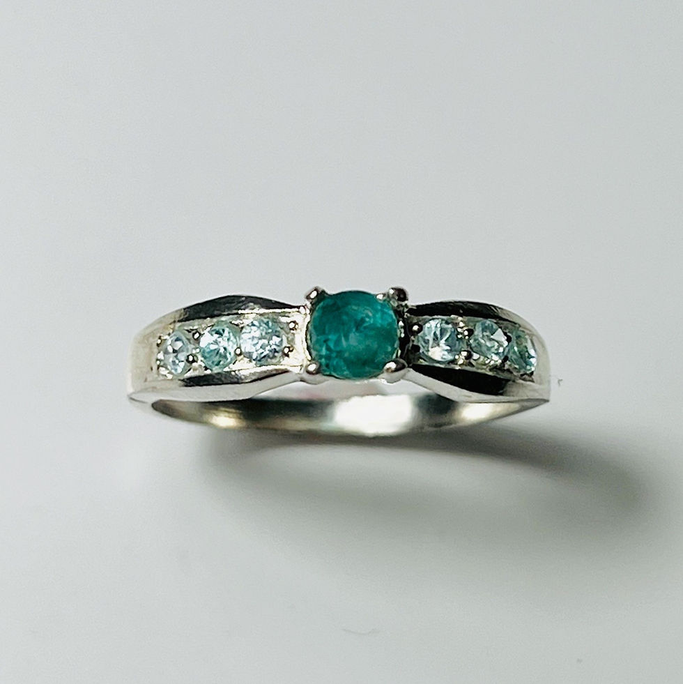 縮圖：0.35cts Natural Grandidierite 925 Silver / Gold/ Platinum ring