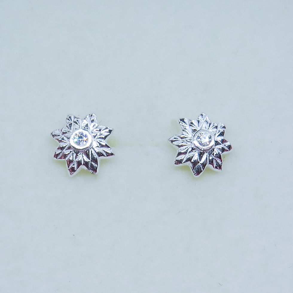 Миниатюра: Natural white Diamond 2mm Silver/ Gold/Platinum star stud earrings