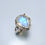 縮圖：3.4cts Natural rainbow moonstone Silver / Gold floral ring