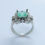 Miniature : Certified 1.55ct Natural Emerald Sterling 925 Silver/ Gold 9ct 14k 18k white yellow rose engagement ring