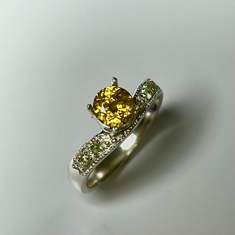 縮圖：0.85ct Natural Titanite Sphene 925 Silver / Gold/ Platinum ring