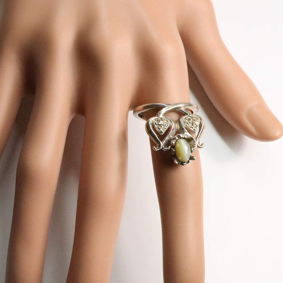 Миниатюра: 1.55ct Natural chrysoberyl cats eye Silver / Gold/ Platinum ring