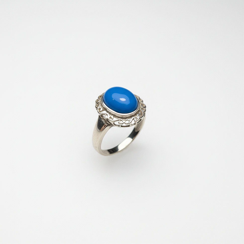 Thumbnail: 2.95ct Natural blue ceruleite ring 925 Silver, Gold, Platinum