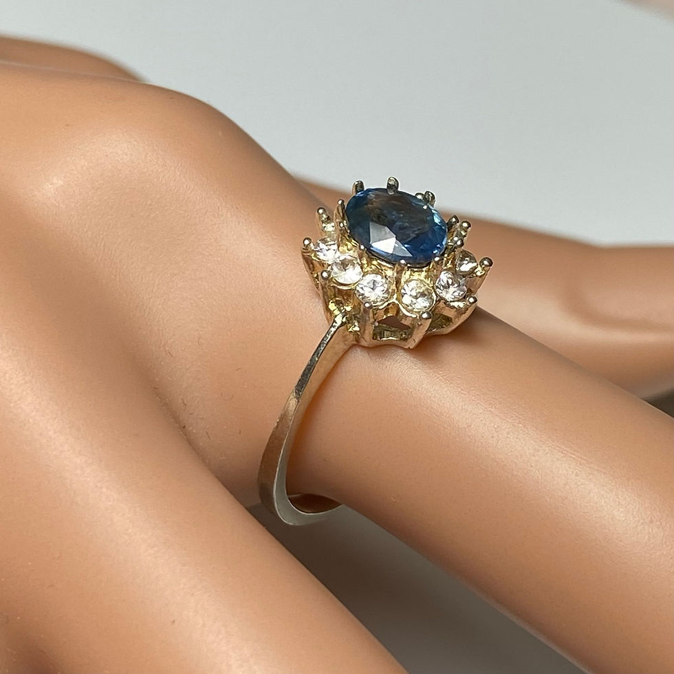 Миниатюра: 0.95ct Natural Cornflower blue sapphire 925 Silver / Gold/ ring