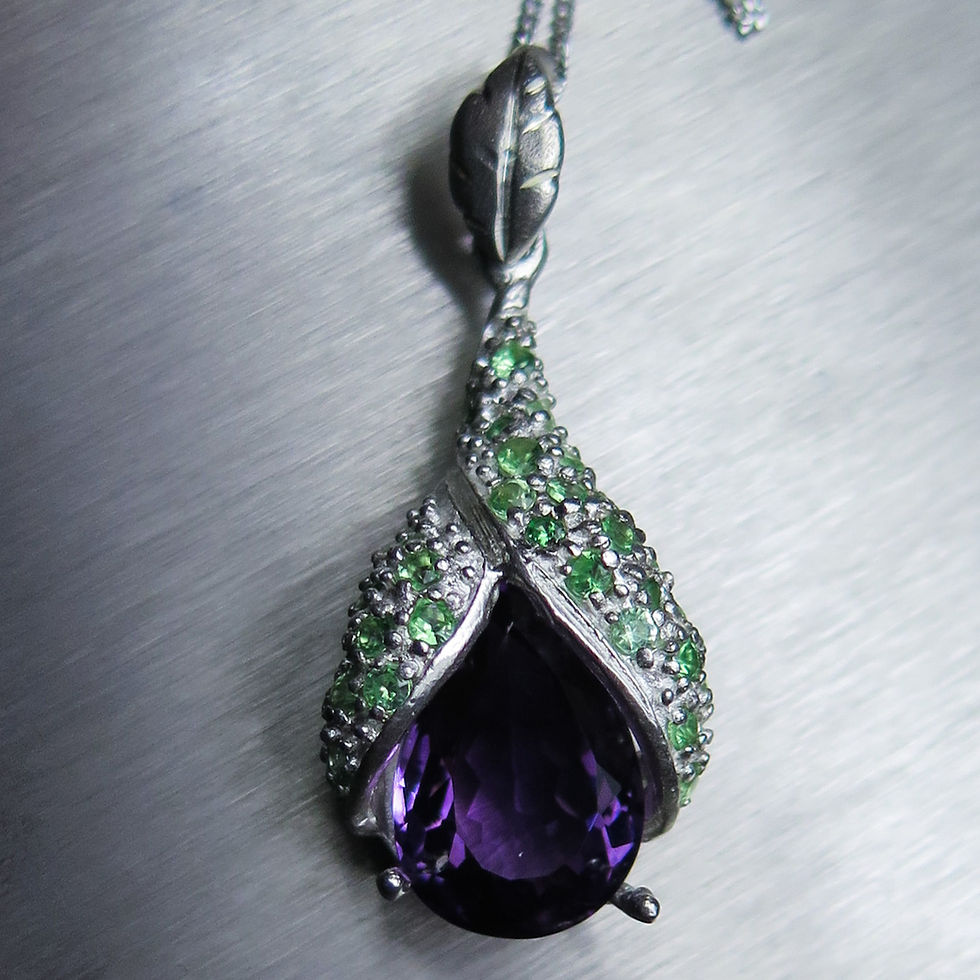 Miniatura: 5.3ct Natural purple Amethyst Silver / Gold / Platinum pendant