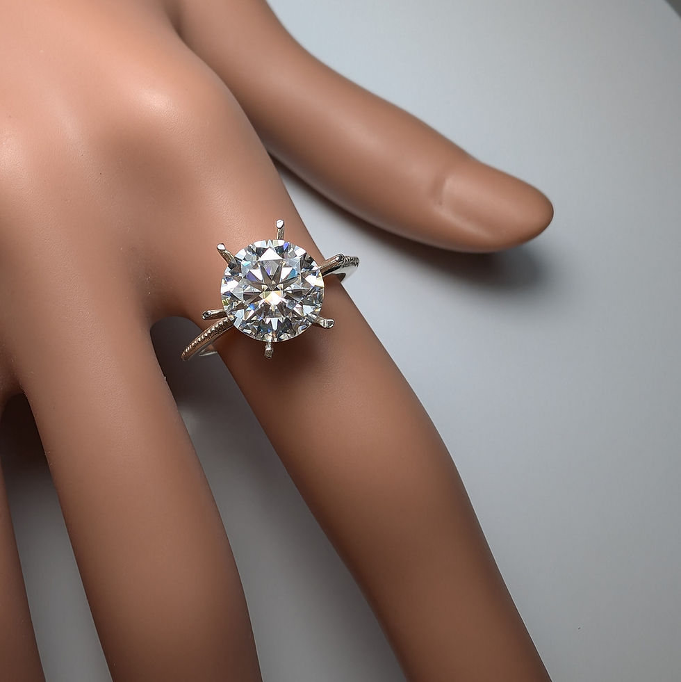 サムネイル： 2.5ct Moissanite Lab Diamond 925 Silver, Gold solitaire ring