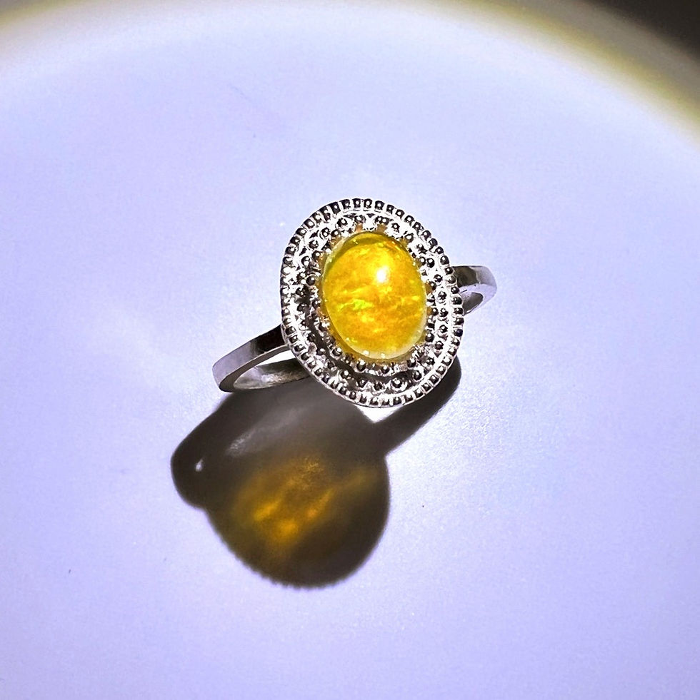 Miniatura: Natural multi-colour Welo Opal Silver / Gold / Platinum ring