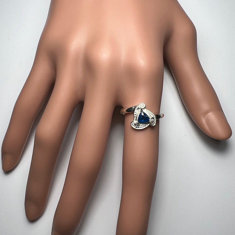 Thumbnail: Certified Rare 0.25ct Natural Afghanite 925 Silver/ Gold/ Platinum ring