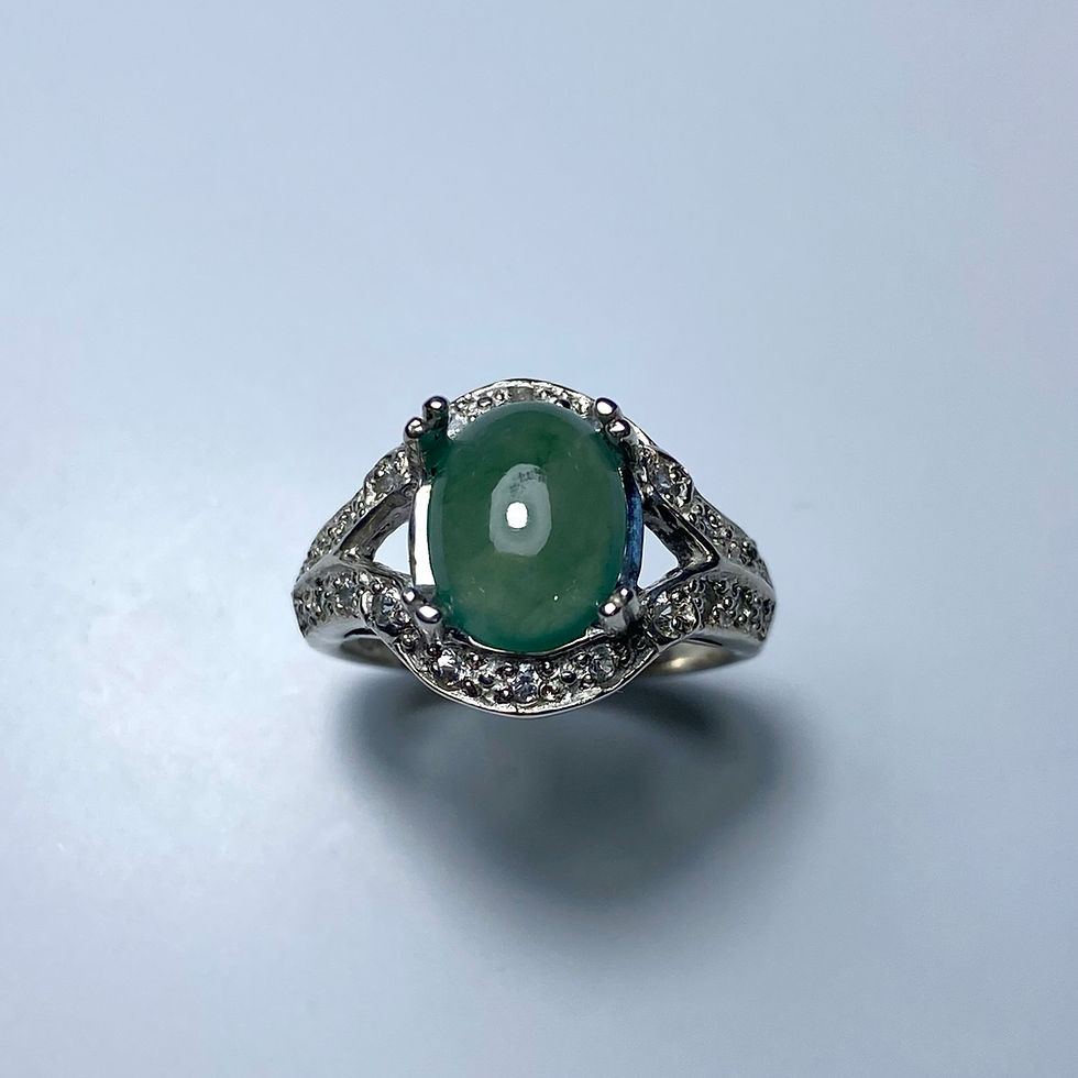縮圖：2.45ct Natural Green Jade 925 Silver / Gold/ Platinum ring