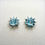 Miniature : 1.15cts Natural blue Topaz Silver /Gold / Platinum claster stud earrings