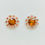 サムネイル： 2.45ct Natural Hessonite Silver /Gold stud earrings cluster halo