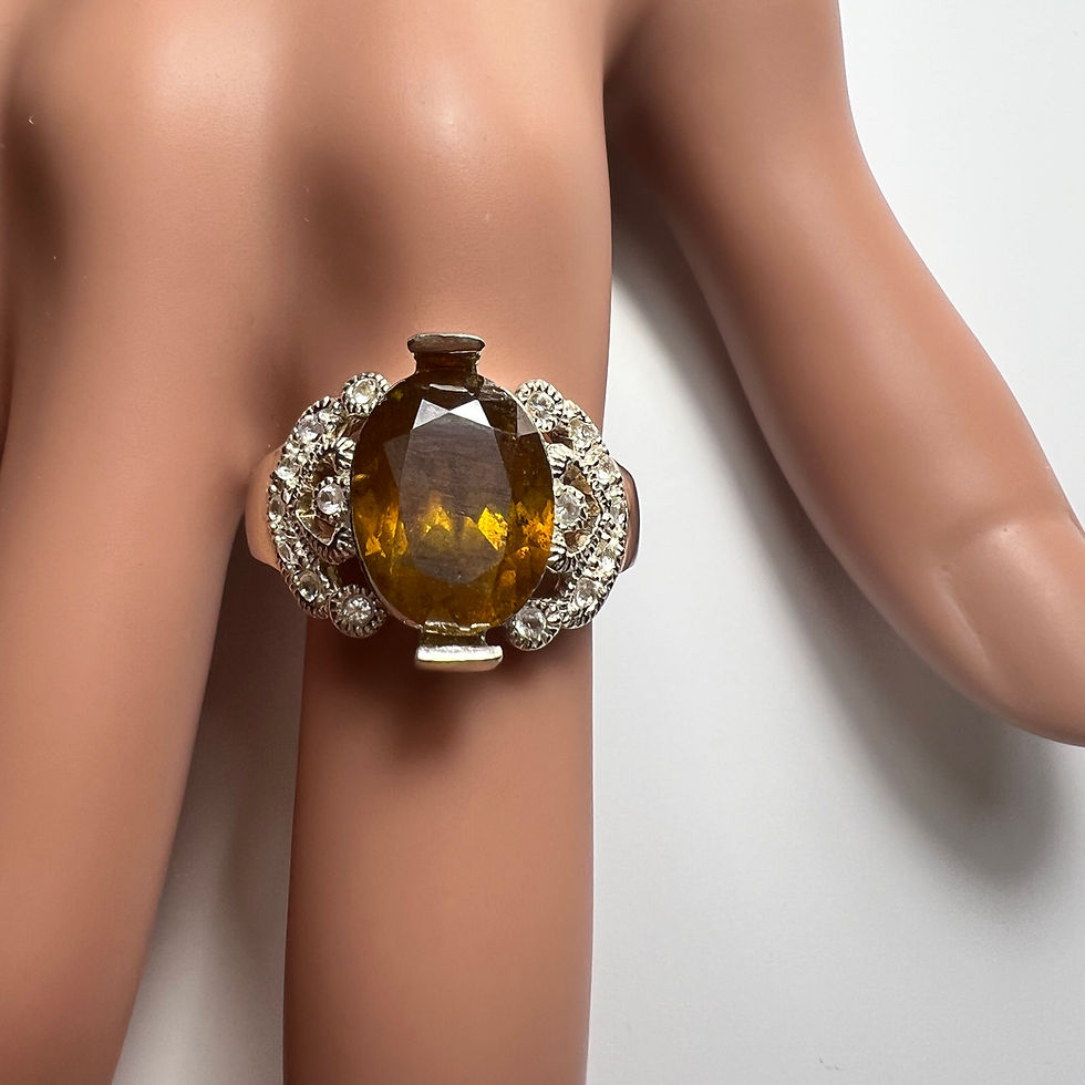 縮圖：5ct Natural Sphalerite 925 Silver / Gold/ Platinum ring