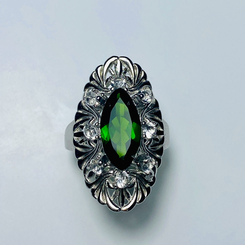 2.4cts Natural vivid green Chrome Diopside 925 Silver / Gold/ Platinum