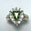 Miniature : 1.3ct Natural Peridot with Ludwigite 925 Silver / Gold/ Platinum ring