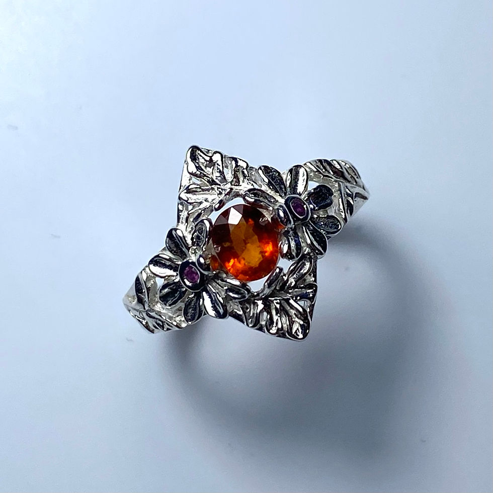 サムネイル： 0.55ct Rare Natural Clinohumite 925 Silver / Gold/ Platinum ring