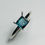 サムネイル： Natural Indicolite tourmaline 925 Silver / Gold/ unisex east west ring