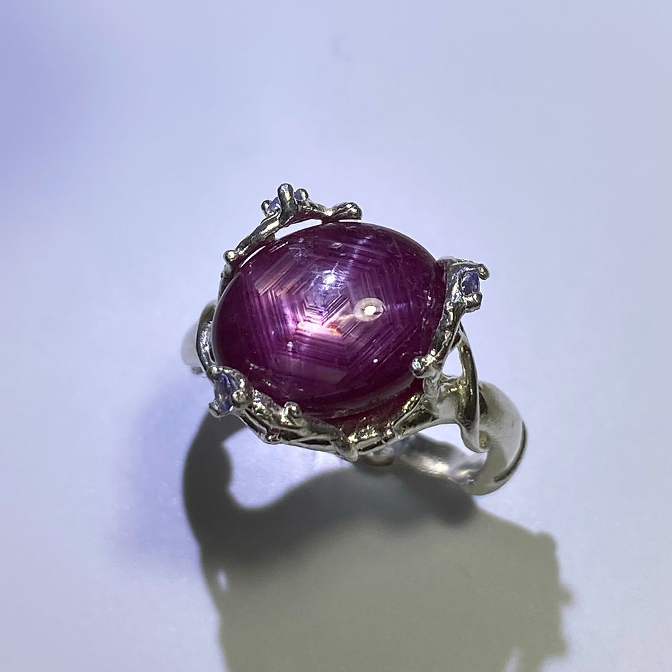 サムネイル： 7.05cts Natural Red star ruby Silver / Gold / Platinum ring