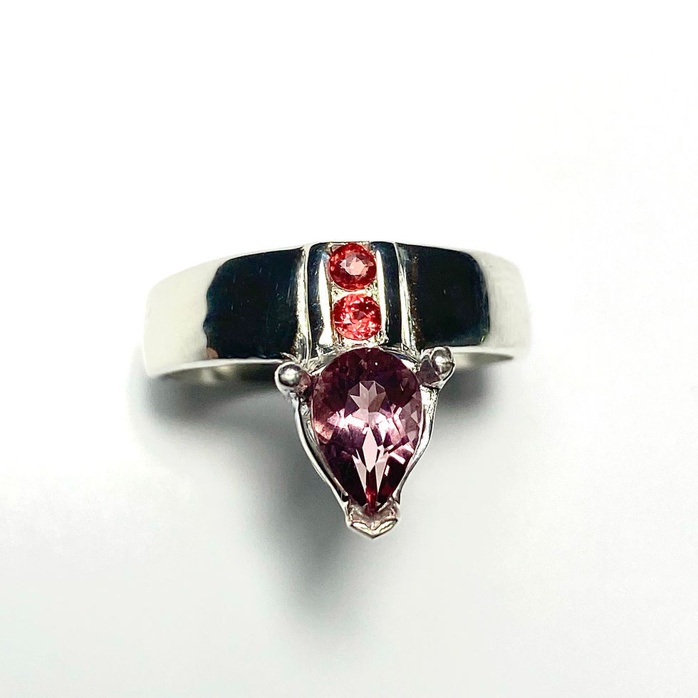 Миниатюра: 0.85cts Natural Pink Apatite 925 Silver/ Gold/ Platinum ring