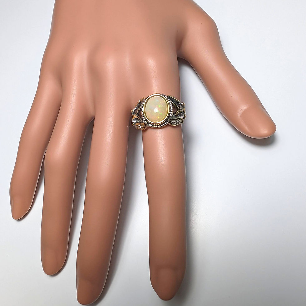 Miniatura: Product: 1.63cts Natural Welo Opal Silver / Gold / Platinum ring

