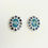 Miniatura: 2.15ct Natural Paraiba zircon Silver /Gold halo stud earrings cluster