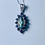 縮圖：Natural parailba blue tourmaline 925 Silver 9ct 14k 18k 375 585 750 Gold Platinum marquise pendant on chain