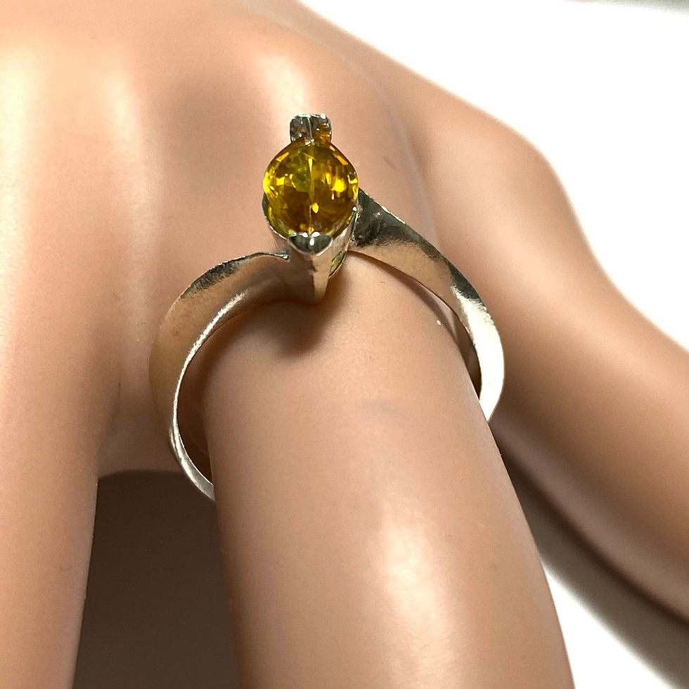 Миниатюра: Natural Yellow sapphire 925 Silver / Gold/ Platinum solitaire eng
