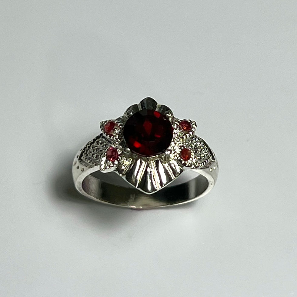 Miniature : 1.9ct Natural Red Almandine Garnet 925 Silver / Gold/ Platinum ring