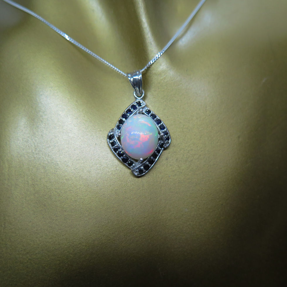 Miniatura: 2.85ct Natural Rainbow Welo Opal Silver / Gold / Platinum penda