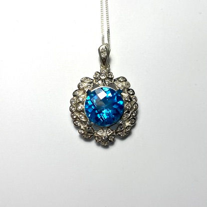 Thumbnail: 6.25ct Natural Swiss Blue Topaz Silver / Gold / Platinum pendant