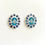 Miniatura: 2.15ct Natural Paraiba zircon Silver /Gold halo stud earrings cluster